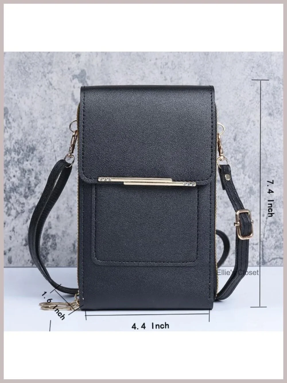Anti-Theft RFID Blocking Crossbody Phone Purse with Touchscreen Window PU